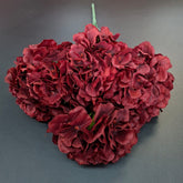 Buchet cu hortensii artificiale visiniu intens, flori mari 52cm